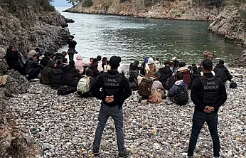 Fethiye'de 34'ü çocuk 62 düzensiz göçmen yakalandı