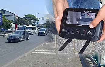 Fethiye'de dron destekli trafik denetimi