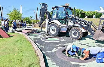 Fethiye'de Şehit Fethi Bey Parkı'nda yenileme çalışmaları başladı