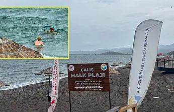 Fethiye'de yağmur deniz keyfine engel olmadı