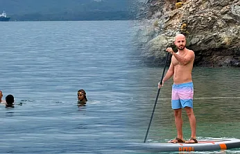 Fethiye'de yağmura rağmen deniz keyfi