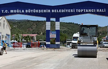 Fethiye toptancı hal bölgesinde yollar yenileniyor