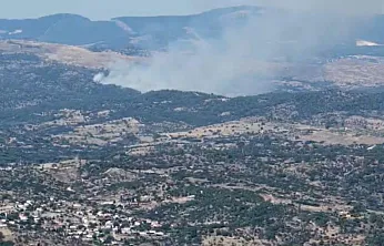 Kavaklıdere'deki yangın drone ile görüntülendi