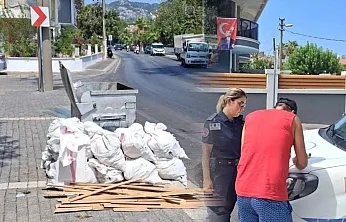 Marmaris'te kaçak moloz dökümüne ceza