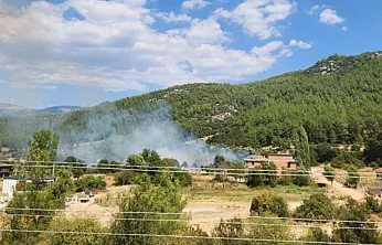 Menteşe'de otluk alanda yangın