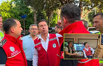 Muğla Büyükşehir Belediye Başkanı Aras yangın bölgesinde incelemelerde bulundu