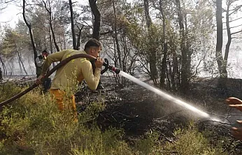Muğla'da ateş savaşçılarının bölgedeki çalışmaları sürüyor