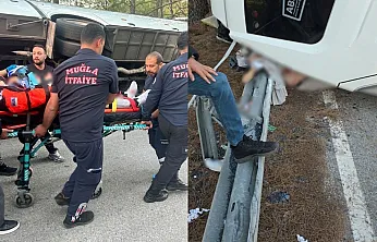 Muğla'da servis minibüsü devrildi: 2'si ağır 3 yaralı