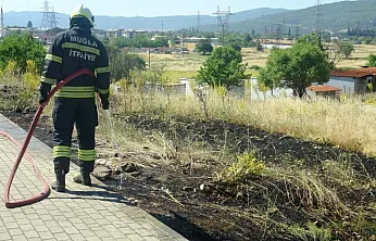 Muğla'da yol kenarına atılan sigara izmariti yangın çıkardı