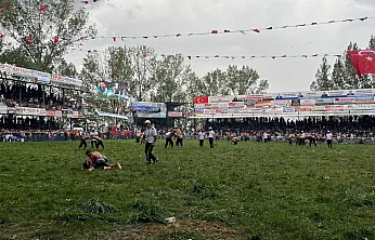 Seydikemer Seki Yağlı Güreşleri'nde yağmur altında mücadele
