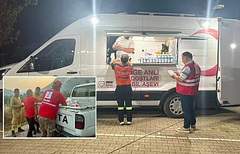 Türk Kızılay Fethiye Şubesi'nden yangınla mücadele eden ekiplere destek