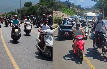 Yamaç paraşütü pilotlarından Fethiye–Ölüdeniz yolunda motosikletli eylem konvoyu