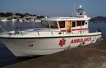 Yunanistan'da rahatsızlanan Türk çocuk deniz ambulansıyla Bodrum'daki hastaneye ulaştırıldı