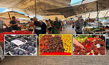 Fethiye Üretici Pazarı'nda yaz meyveleri, evlerde kış hazırlığı