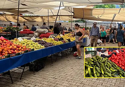 Fethiye Salı Pazarı'nda tezgahlar hareketli, vatandaşın gözü fiyatlarda