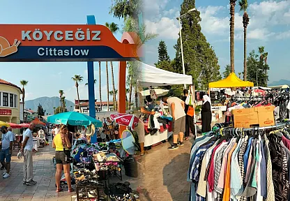 Köyceğiz'de ikinci el pazarı sıcak havadan etkilendi
