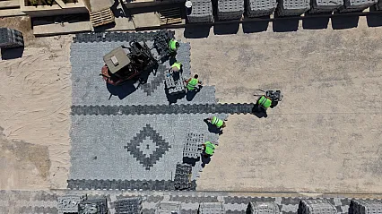 Çamlık Cami Önü Meydanı düzenleniyor