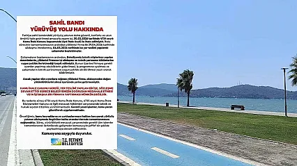 Fethiye Belediyesi'nden Sahil Bandı Yürüyüş Yolu Açıklaması