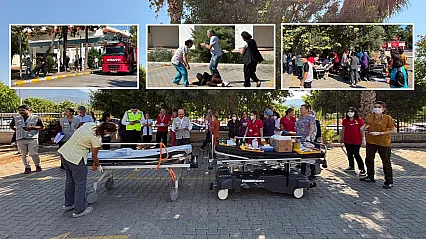 Fethiye Devlet Hastanesi'nde deprem tatbikatı: Otoparka sahra hastanesi kuruldu