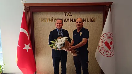 Fethiye'nin Yeni Emniyet Müdürü Yüceur'dan Kaymakam Akkaya'ya ziyaret