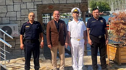 Kaymakam Akkaya'dan Fethiye Sahil Güvenlik Komutanı Çalık'a hayırlı olsun ziyareti