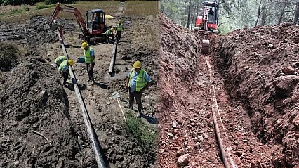 Milas Dörttepe'de içme suyu terfi hattı yenilendi