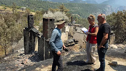 Muğla'da yangından etkilenen üreticiler için hasar tespit çalışmaları sürüyor