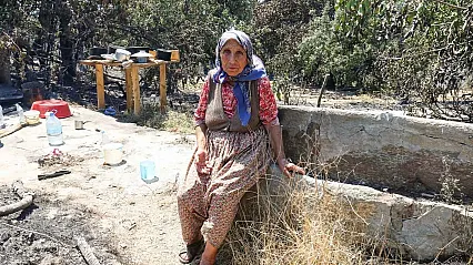 Yangında kaybolan köpeği 'Kara'nın dönmesini umutla bekliyor