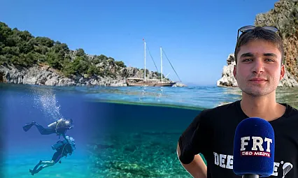 Fethiye'de turistin serinleme tercihi: Tekne, dalış ve su sporları