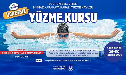 Bodrum Belediyesinden çocuklara ücretsiz yüzme kursu