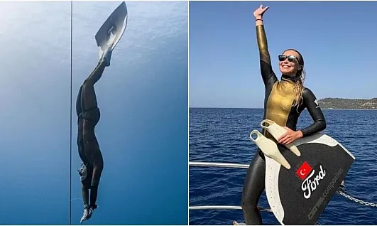 Milli sporcu Şahika Ercümen, 68 metrelik dalışıyla Türkiye şampiyonu oldu