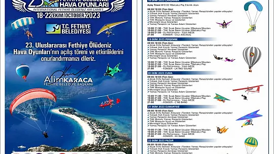Uluslararası Fethiye Ölüdeniz Hava Oyunları programı belli oldu