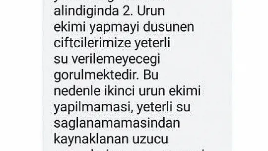 Fethiye Sulama Birliğinden üreticiye şok mesaj!