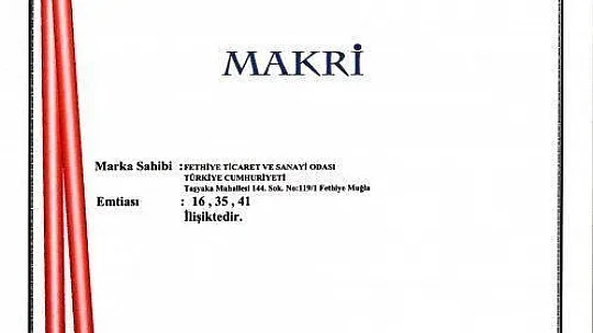 'MAKRİ' FTSO'NUN TESCİLLİ MARKASI OLDU