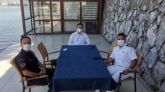 Kaymakam Fırat'tan Yeni Sahil Güvenlik Komutanı Kıreker'e ziyaret