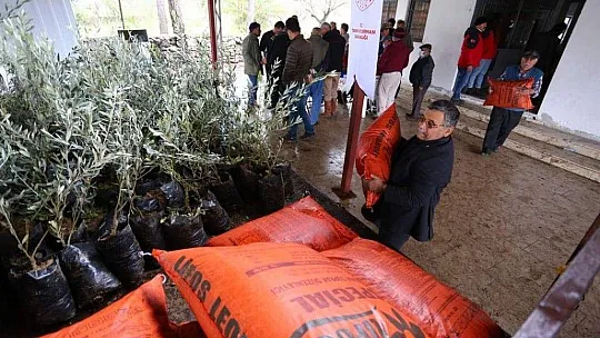 Arı yemi, zeytin fidanı ve gübre dağıtımları devam ediyor