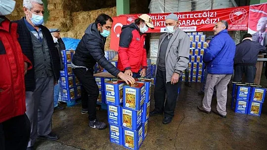 Arı yemi, zeytin fidanı ve gübre dağıtımları devam ediyor