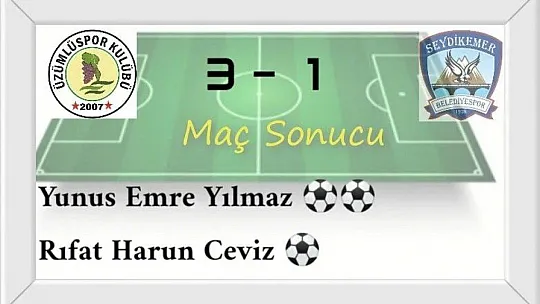 ÜZÜMLÜ'DEN NET GALİBİYET 3-1