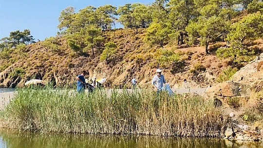 4 saatte 850 kilogram çöp topladılar