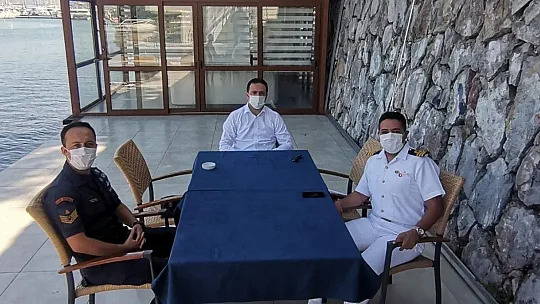 Kaymakam Fırat'tan Yeni Sahil Güvenlik Komutanı Kıreker'e ziyaret