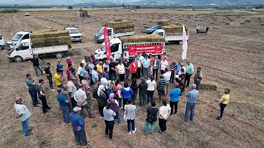 90 kadın üreticiye 2 bin saman balyası dağıtıldı