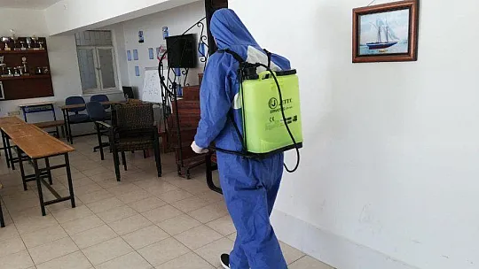 Fethiye'de Spor Salonları Dezenfekte Edildi