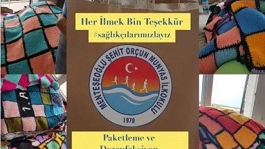 Minik ellerden sağlık çalışanlarına Tıp Bayramı hediyesi