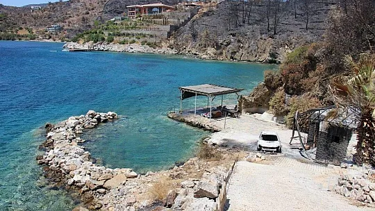 Alevlere teslim olan otomobilin son hali yangının şiddetini gözler önüne serdi