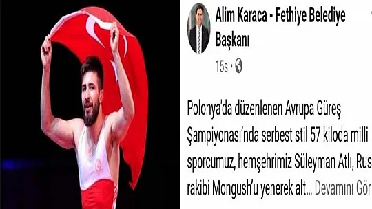 Atlı'ya Fethiye'den de tebrik yağdı