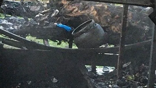 Araç ile birlikte yandı
