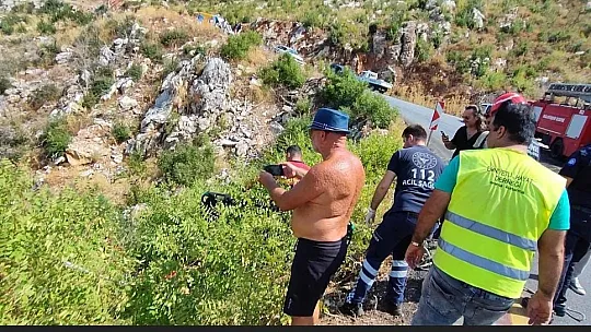 Motosiklet 20 Metrelik Uçuruma Yuvarlandı