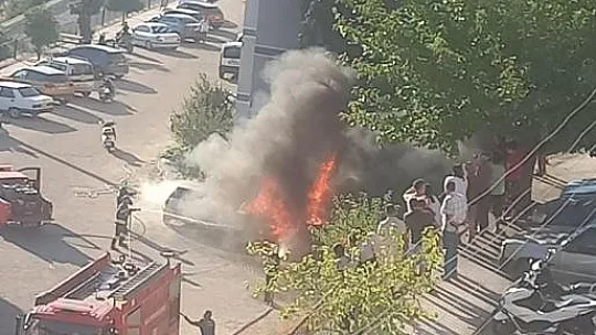 Park halindeki üç araç alevlere teslim oldu