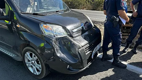 Yan yatan otomobilden yara almadan kurtuldular