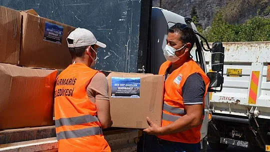 Marmaris Belediyesi, yangında zarar gören köylüleri unutmadı